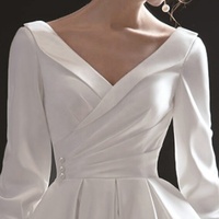 Robe pour femme de haute qualité, grande taille, col en V profond, décontractée et élégante, pour mariage et soirée, en tissu peigné, taille empire, coupe ample, automne