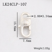 Fermoir à ressort personnalisé en argent sterling S925 à deux boucles, fermoir à crochet de homard pivotant à double extrémité, fermoir à ressort en forme de crâne