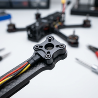 Services d'usinage CNC sur mesure pour support de moteur de drone en aluminium 7075-T6, anodisation noire pour course FPV, fraisage haute précision