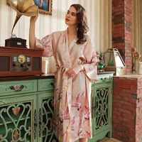 Offre Spéciale Poncho Adulte De Nuit D'été Sexy Satin Robe Ensembles Complets Manches Robe Chemise De Nuit Pyjamas