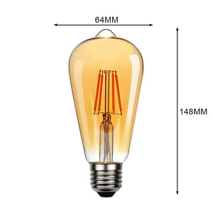 Bombilla LED de Filamento ST64 220V/110V, Bombilla Decorativa Vintage Retro, Base E27, Luz Cálida, Lámpara de Vidrio - Product Image 3