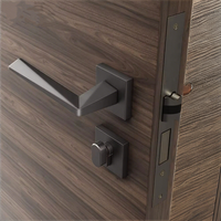 DoorShine Serrure de porte moderne noire, poignée en aluminium silencieuse, installation facile, matériau en alliage durable, garantie 5 ans pour chambre à coucher