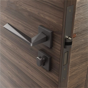 DoorShine กุญแจล็อคประตูสีดำทันสมัย ด้ามจับอะลูมิเนียมเงียบ ติดตั้งง่าย วัสดุอัลลอยด์ทนทาน รับประกัน 5 ปี เหมาะสำหรับอพาร์ทเม้นท์ - Product Image 2