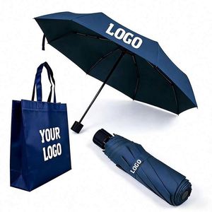 Wholesale Compact Portable Rain Manual <b>Windproof</b> With Promo Business Gift Custom Folding <b>Umbrella</b> Logo Sunshade - Product Image 1