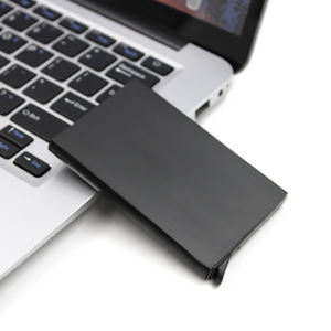 Tarjetero Metálico Antirrobo, Delgado, de Aleación de Aluminio, para Tarjetas de Crédito y de Presentación, con Mecanismo Pop-up - Product Image 5