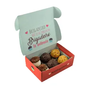 Caja de embalaje de papel de cartón de regalo de chocolate impresa personalizada caja de embalaje de brigadeiro para dulce