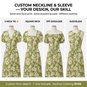 Produttori di <span class=keywords><strong>Abbigliamento</strong></span>, Servizi OEM/ODM, Servizi Personalizzati, Abito Estivo da Donna a Maniche Corte, Vestito Midi Casual Slim su Misura - Product Image 4