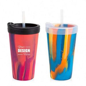 Gobelet en silicone personnalisé 22oz Sugar Rush - Incassable, écologique, couvercle hermétique, chaud/froid, couleurs saisonnières - Product Image 1