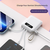 Station de recharge portable personnalisable avec écran numérique, charge rapide 20W, 10000mAh, affichage LED, 4 câbles intégrés, haute capacité 10W