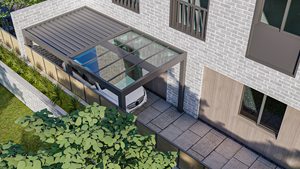 <span class=keywords><strong>Pérgola</strong></span> Bioclimática Motorizada para Exteriores, de Vidrio Templado Plano Moderno, con Estructura de Aluminio, para Patio, Estacionamiento, Cobertizo para Autos - Product Image 5