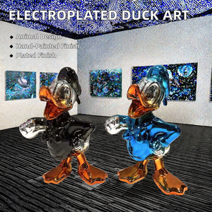 Mới đến vịt animatronic hình tượng nhựa với mạ điện và kết thúc phim hoạt hình vịt tác phẩm điêu khắc - Product Image 4