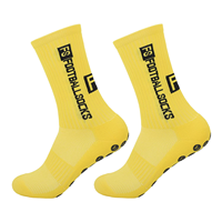 Chaussettes de football en polyester tricoté élastique antidérapantes avec semelle antidérapante pour adultes et jeunes, vente en gros