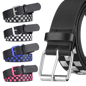 <span class=keywords><strong>Ceinture</strong></span> en cuir PU colorée au design punk pour hommes et femmes bon marché avec boucle à ardillon en alliage de fer - Product Image 1