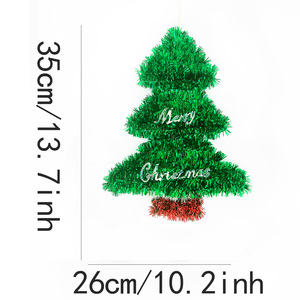 Ornement de Noël Qiankun 30x26cm, décoration murale en plastique vert pour Noël - Product Image 5