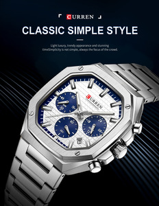 Reloj de Lujo Dorado 8459 con Cuarzo, Diseño Cuadrado, Acero Inoxidable, Estilo Moneda, Simple, Resistente al Agua, para Hombre - Product Image 6