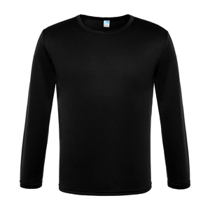 เสื้อยืดคอกลมแขนยาวสำหรับผู้ชายเสื้อกันลมผ้าโพลีเอสเตอร์แห้งเร็วสามารถปรับแต่งโลโก้ได้ - Product Image 2