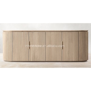 Armadietto da <span class=keywords><strong>Buffet</strong></span> con porta in travertino Beige armadietto di stoccaggio in pietra minimalista per sala da pranzo - Product Image 2