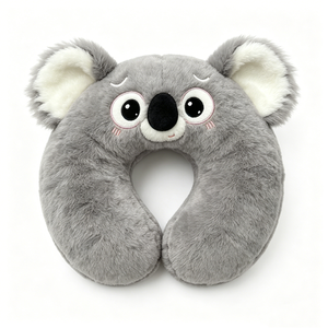 Almohada de Viaje en Forma de U con Diseño de Koala Gris, Suave y Adorable, Ideal para Avión, Auto, Oficina y Siesta - Product Image 3