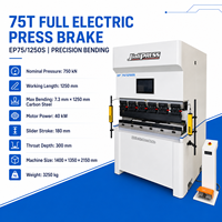 Prensa Plegadora CNC Eléctrica de Doble Servo de 75T y 1250mm, Máquina de Plegado de Chapa Metálica de Alta Precisión