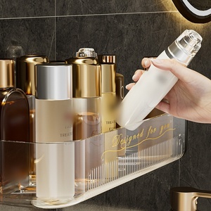Acrylic Bathroom Wall Storage Rack – Light Luxury Cosmetic Organizer <b>Box</b> for Toilet, Washstand, Vanity – Clear Modern <b>Shelf</b> for - Product Image 5