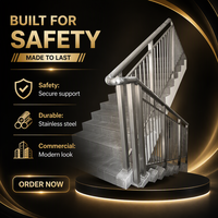 Rampe d'escalier en acier inoxydable soudé, pour intérieur, extérieur, balcon