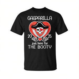 Camiseta del Festival Pirata Gasparilla 2025 con Diseño 'Just Here For The Booty' - Product Image 2