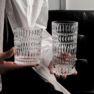 Bicchieri in Vetro Trasparente con Base Spessa e Taglio Prismatico, Bicchieri Hiball per Cocktail, Tequila, Soda, <span class=keywords><strong>Acqua</strong></span> Minerale, Stoviglie per Ristoranti e Cucine - Product Image 1