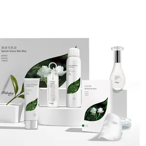 Produk perawatan pemutih Anti jerawat, Set lengkap Kit Wajah Serum Herbal Label pribadi organik perawatan kulit wajah jerawat