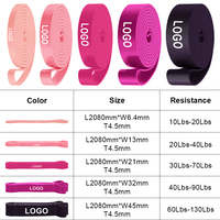 Bandas de Resistencia Deportivas de TPE Rosa y Morado Personalizables para Entrenamiento de Fuerza, Asistencia en Dominadas, Sprints y Flexiones