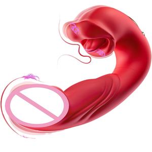 Vibrateur 2-en-1 <span class=keywords><strong>pour</strong></span> femme, stimulation du point G, 10 fréquences, 7 modes de vibration, léchage et stimulation par la langue, très vendu - Product Image 2