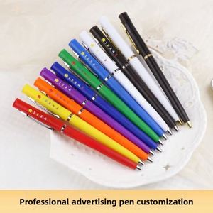 23 Customized Logo 1.0mm Black Plastic Twist Ballpoint <b>Pen</b> Novel Feather Body for Promotional Banner Writing - Product Image 4
