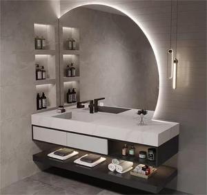Meubles de salle de bain muraux de style moderne, vente chaude 2025, lavabo <span class=keywords><strong>en</strong></span> <span class=keywords><strong>bois</strong></span> imperméable bon marché avec miroir LED - Product Image 6