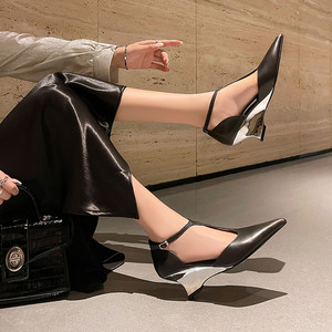 รองเท้าส้นเตารีดแบบสวม Cialisa 2026 คอลเลคชั่นฤดูร้อน ดีไซน์แฟชั่น รองเท้าผู้หญิงหัวแหลม หนังแท้คุณภาพสูง รองเท้าส้นสูงแบบสวมสำหรับใส่กับชุดเดรส - Product Image 3