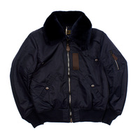 Veste de vol B-15 d'hiver en gros d'usine col en fourrure veste rembourrée en polyester détachable pour hommes et femmes