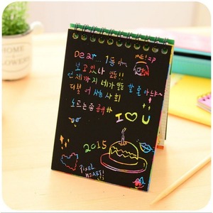 Livre d'art à gratter coloré, papier à dessin en spirale pour enfants, dessin animé créatif, activité DIY, cadeau pour 3-6 ans, unisexe - Product Image 3