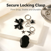 En gros, Mini porte-clés miroir, Breloque de sac en acrylique avec nœud et nuage, Pendentif porte-clés esthétique étoile pour la vente au détail et la vente en gros aux boutiques