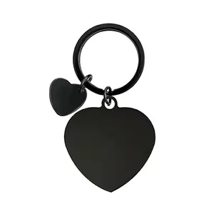 Ywganggu Fashion Custom Stainless Steel Keychain Holiday Gift Engraved Metal Heart Shape Blank Key Chain