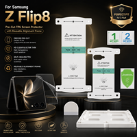 Protection d'écran avec kit d'installation Samsung Z Flip7 Flip8, TPU prédécoupé, double écran, prêt à être expédié, MOQ 50