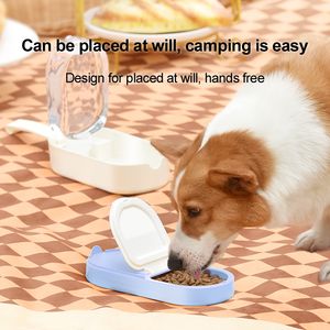 Botol air portabel wadah makanan anjing tempat makan anak anjing perjalanan luar ruangan berkemah anjing Aksesori 250ml mangkuk hewan peliharaan silikon - Product Image 6