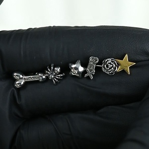 Miễn phí mẫu chất lượng cao 316L thép không gỉ người đàn ông Phụ nữ mạ vàng xã hội lưỡi Vòng Lưỡi móng tay - Product Image 6