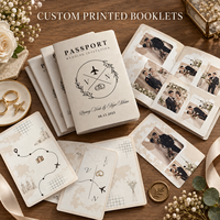 Couverture en cuir personnalisée pour livre de passeport de mariage avec impression à chaud dorée pour la décoration de grands événements internationaux et de cérémonies