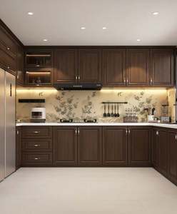 High Quality Custom Smart Luxury Modern Full <b>Wood</b> Kitchen <b>Cabinets</b> for Villa - Product Image 1