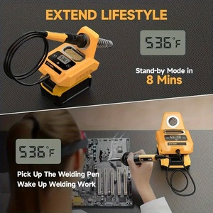 Station de soudage numérique avec batterie 8Ah, température réglable 212-932F, fer à <span class=keywords><strong>souder</strong></span> portable rechargeable - ELECMAPS - Product Image 3