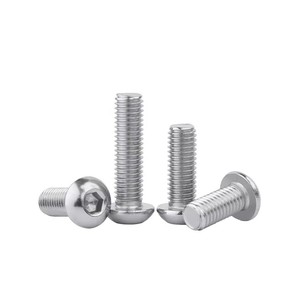 201 Stainless Steel Semi Round Head Hex Socket Screws M3 M4 M5 M6 M8 M10 M12 Metric <b>Thread</b> <b>Lock</b> Use - Product Image 1