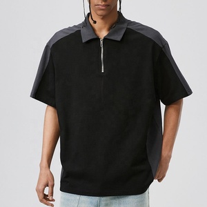 Vendita all'ingrosso da uomo <span class=keywords><strong>t</strong></span>-<span class=keywords><strong>shirt</strong></span> Polo a maniche corte con colletto ripiegabile mezza cerniera da uomo per <span class=keywords><strong>t</strong></span>-<span class=keywords><strong>shirt</strong></span> Oversize - Product Image 4