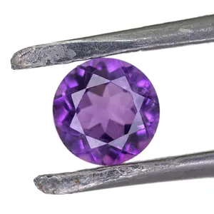 批发原装宝石松散圆形紫色紫水晶100% 天然巴西紫水晶