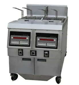 Commercial Gas Fryer Stainless Steel Potato Chips Making Machine 2 Tank 2 Basket Gas Deep Fryer OFG-322