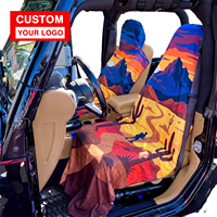 Ujoy Housse de siège de voiture personnalisée en microfibre, serviette antidérapante, anti-sable, imprimée numériquement, multifonction, légère, facile à laver