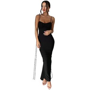 Nuovo abbigliamento estivo da <span class=keywords><strong>donna</strong></span> con bretelle alla moda Sexy a schiena bassa Slim Fit vestito temperamento - Product Image 5