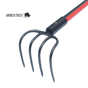 CYRUS En Gros Outils <span class=keywords><strong>De</strong></span> Jardin 4 Dents Duralble En Acier Au Carbone Fiber <span class=keywords><strong>De</strong></span> Verre Jardin Houe Râteau Cultivateur - Product Image 4